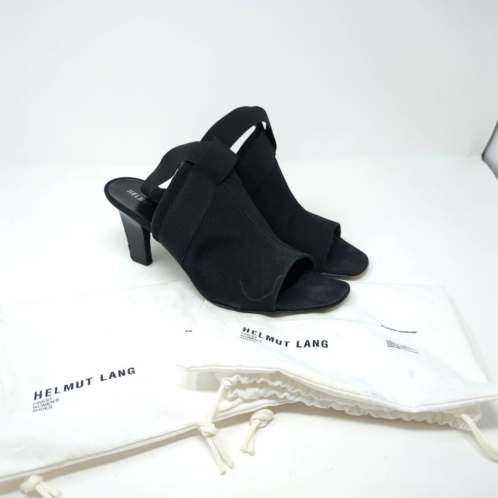 Vintage 90s Helmut Lang Heels 9.5 Black Open Toe